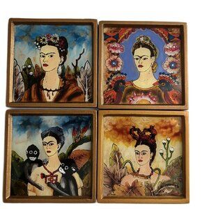 4 Vintage Frita Kahlo Art Prints / Coasters / Mini Art Collection